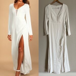 Romance for the Ages White Long Sleeve Maxi Dress NWOT
